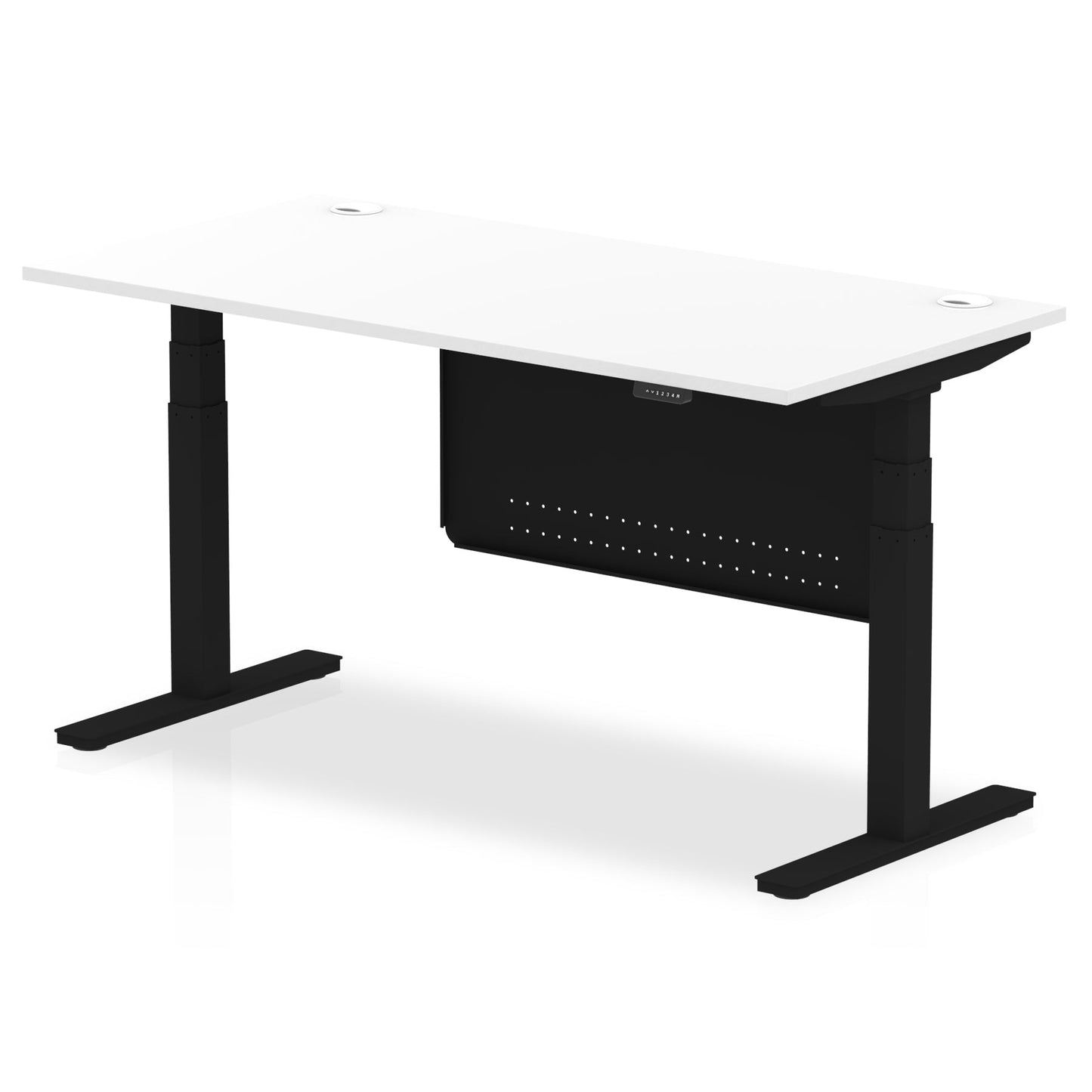 Air Height Adjustable Desk With Cable Ports With Steel Modesty Panel