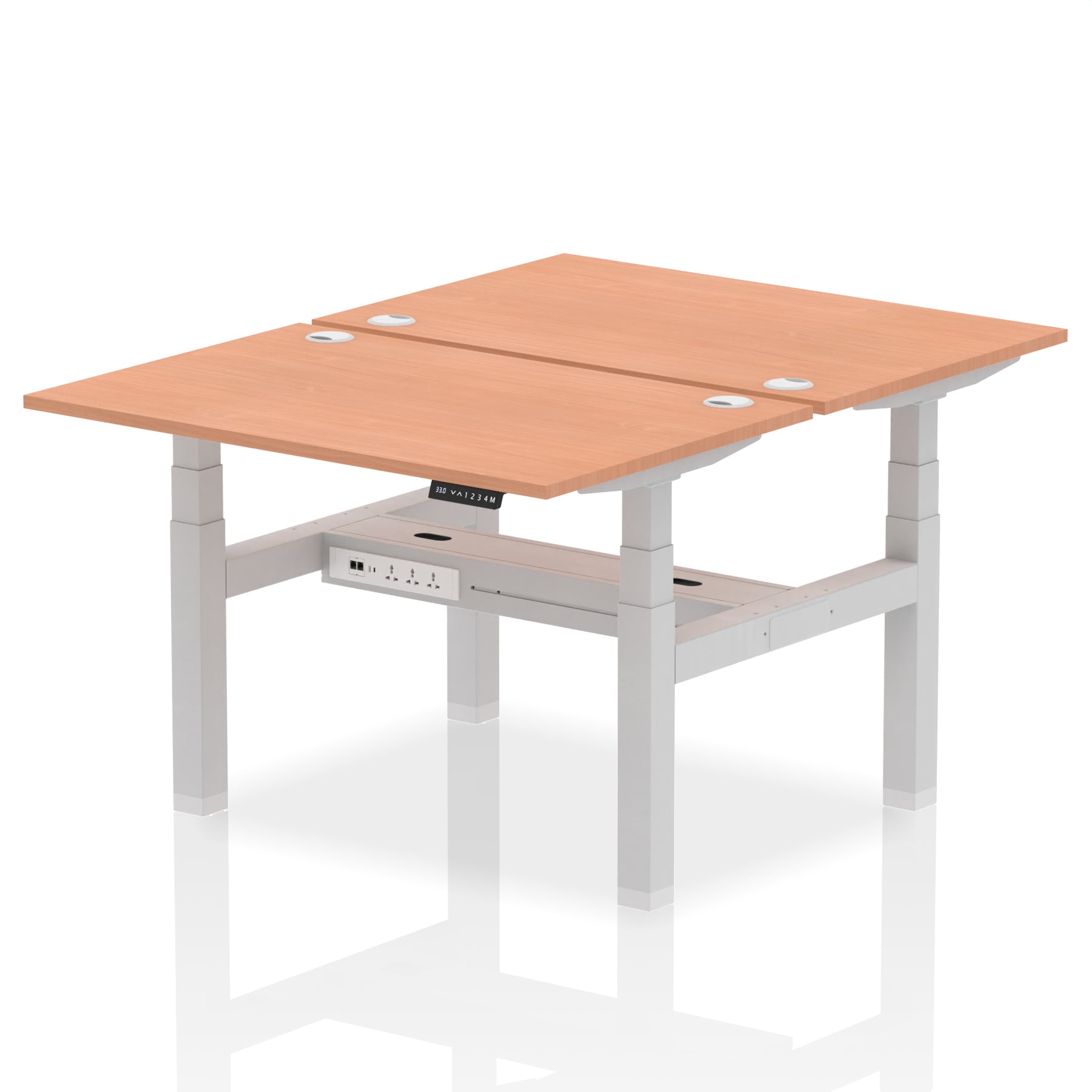 Air Back-to-Back Height Adjustable Bench Desk - 2 Person