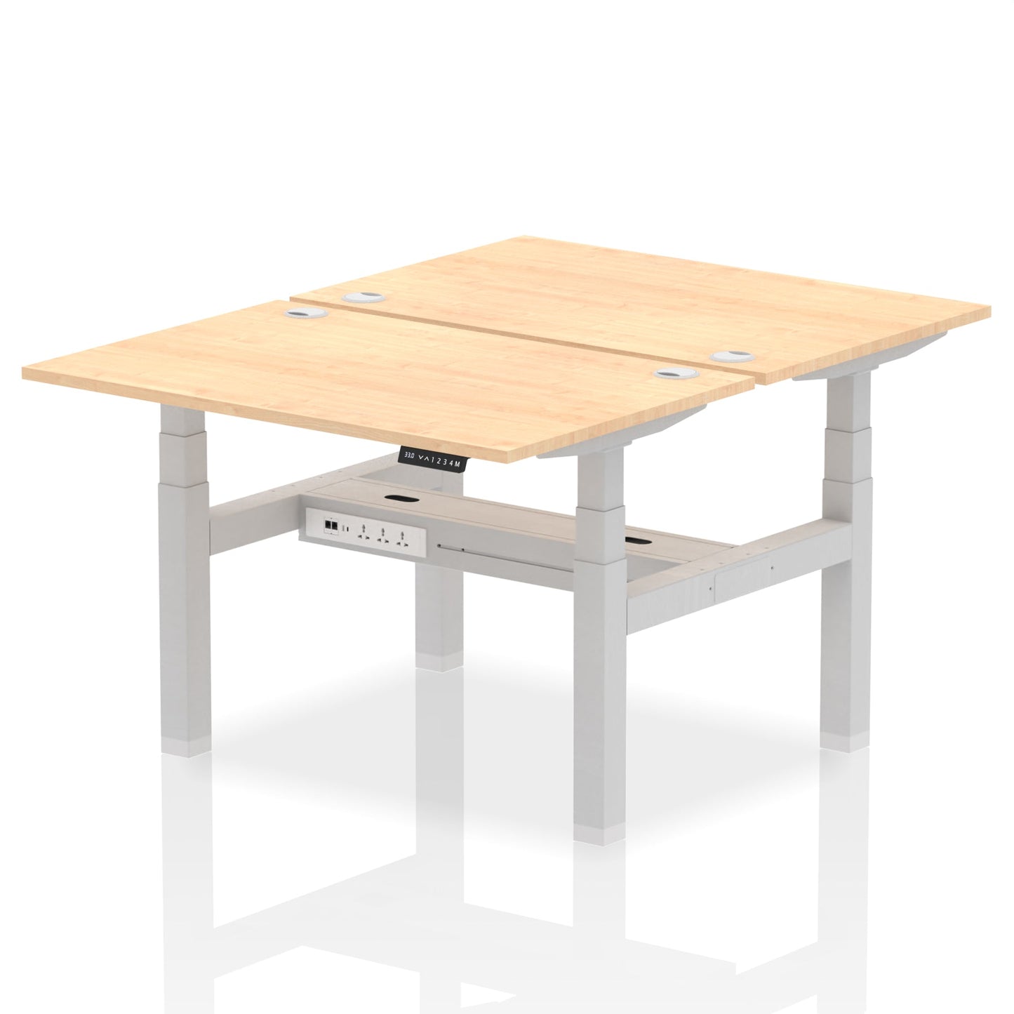 Air Back-to-Back Height Adjustable Bench Desk - 2 Person