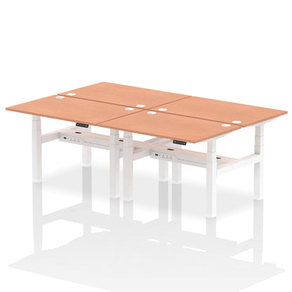 Air Back-to-Back Height Adjustable Bench Desk - 4 Person