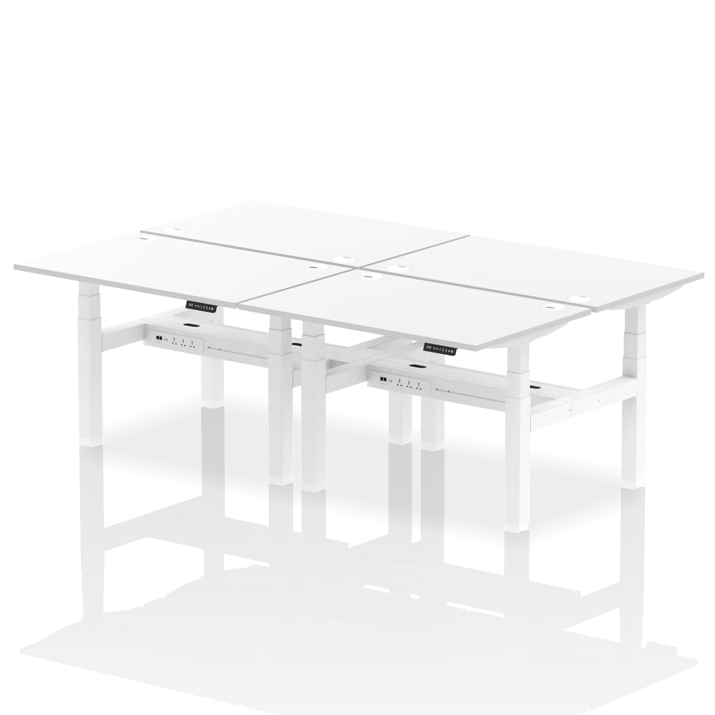 Air Back-to-Back Height Adjustable Bench Desk - 4 Person