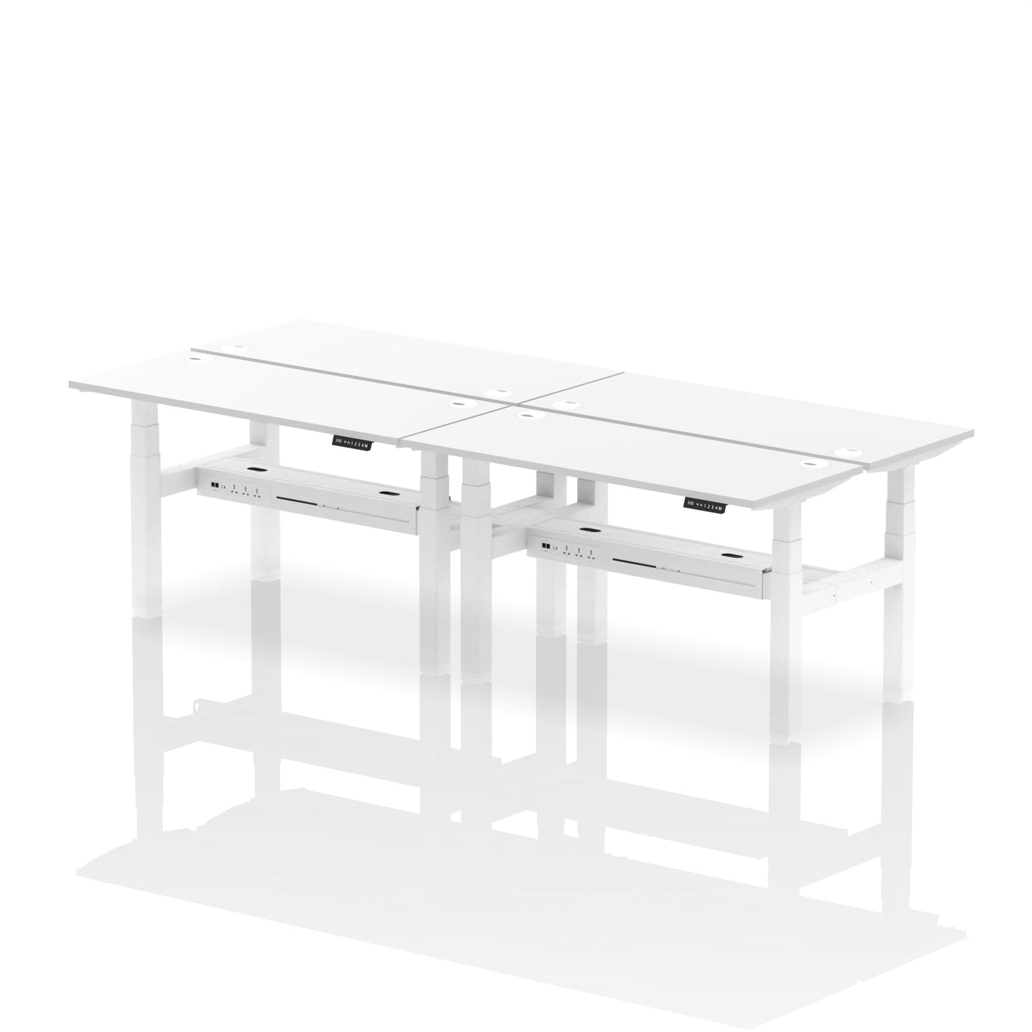 Air Back-to-Back Slimline Height Adjustable Bench Desk - 4 Person