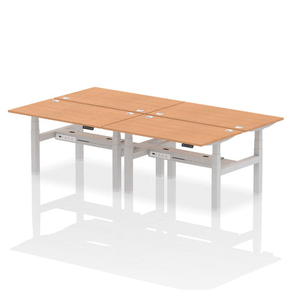 Air Back-to-Back Height Adjustable Bench Desk - 4 Person