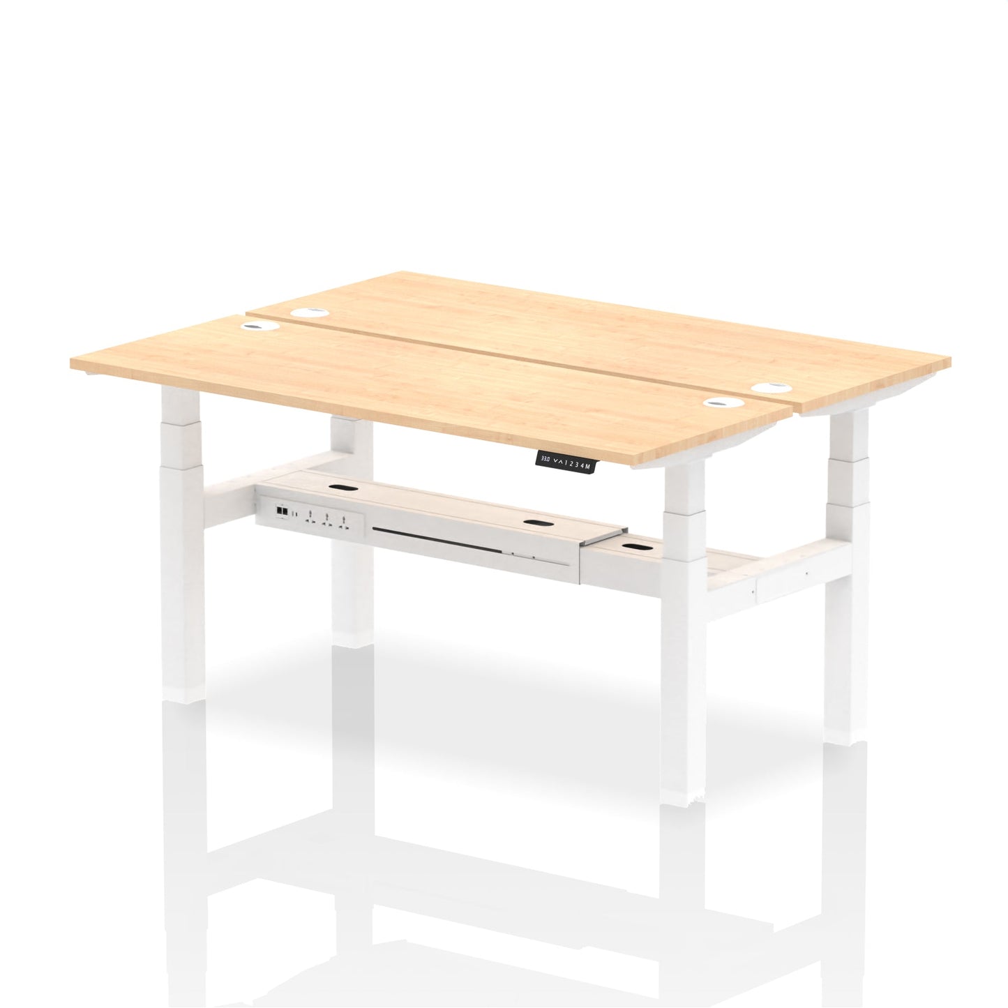 Air Back-to-Back Slimline Height Adjustable Bench Desk - 2 Person