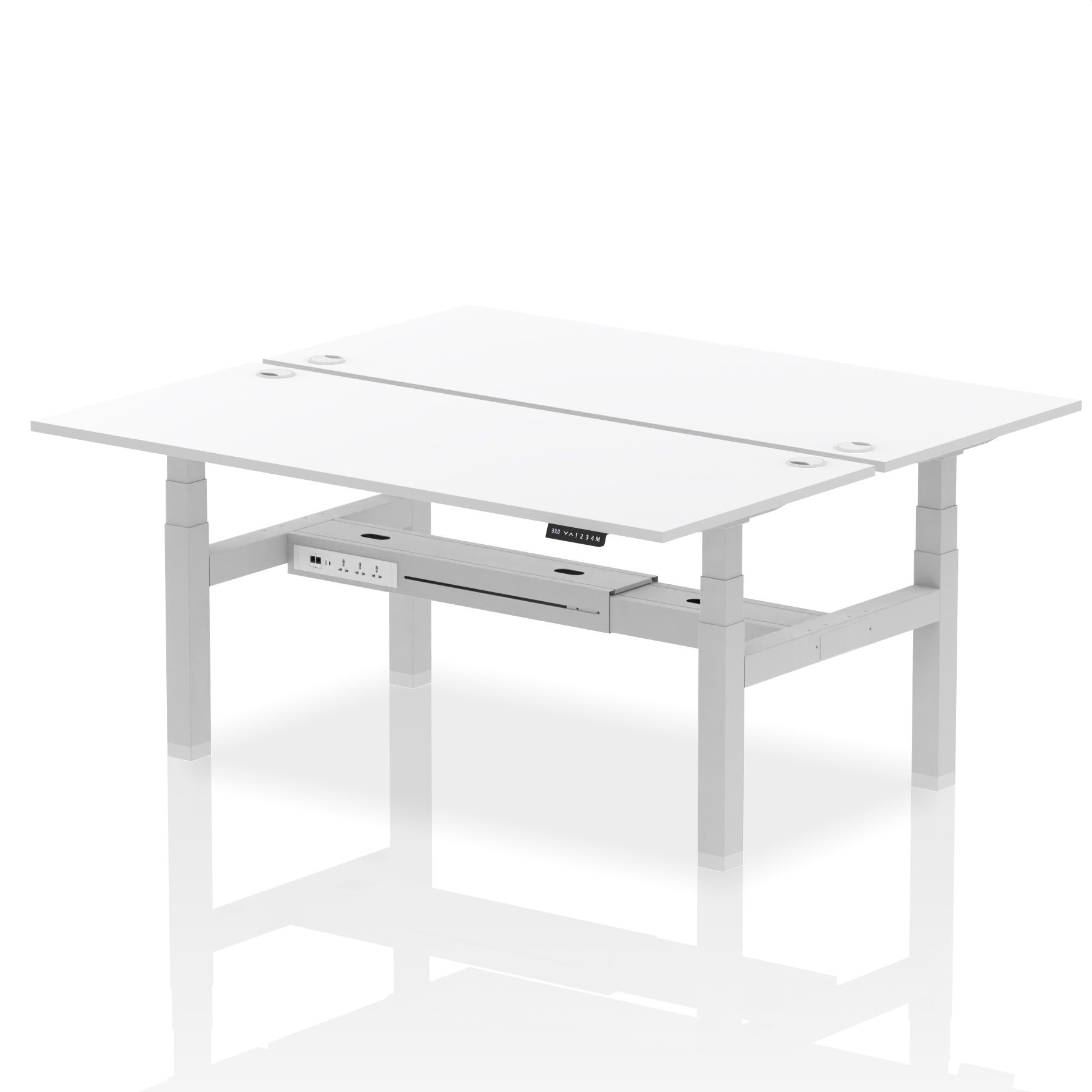 Air Back-to-Back Height Adjustable Bench Desk - 2 Person