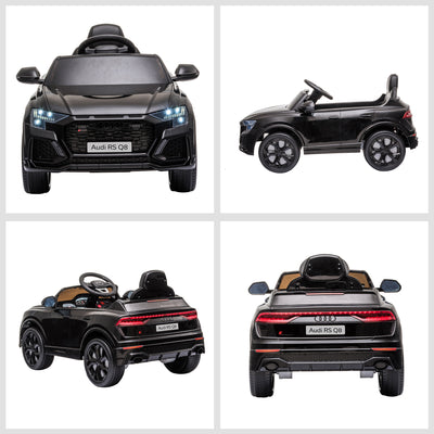 HOMCOM Audi RS Q8 Licensed Electric Car for Kids, 6V Kids' Electric Ride on with Remote Control, 7Ah Big Battery, Lights Bluetooth, Music USB MP3, for 3-5 Years Old, Black 