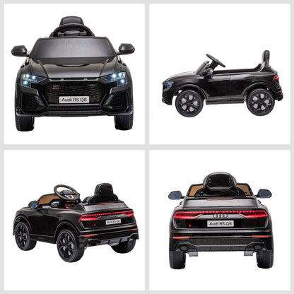 HOMCOM Audi RS Q8 Licensed Electric Car for Kids, 6V Kids' Electric Ride on with Remote Control, 7Ah Big Battery, Lights Bluetooth, Music USB MP3, for 3-5 Years Old, Black 