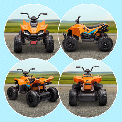 HOMCOM McLaren Licensed 12V Quad Bike, with Music, Headlights, MP3 Slot, Suspension Wheels, for Ages 3-8 Years - Orange 