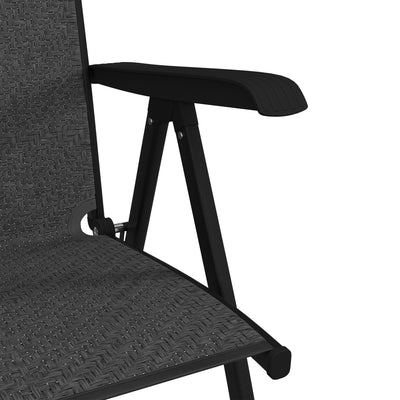 Outsunny Set of Two Folding Garden Chairs, with Seven-Position Adjustable Backs - Grey 