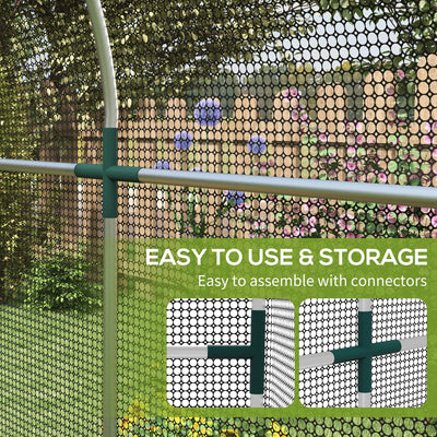 Outsunny Galvanised Steel Fruit Cage, Plant Protection Tent with Zipped Door, 1.2 x 2.4 x 1.9m, Black 