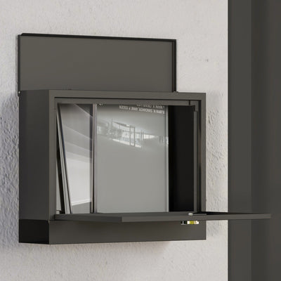 HOMCOM Wall Mounted Letterbox, Weatherproof Post Box, Modern Mailbox with 2 Keys and Viewing Windows, Easy to Install 