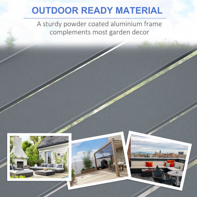 Outsunny 6-Piece Aluminium Garden Furniture Set, Outdoor Conversational Corner Sofa Loveseat Footstool Sectional with Gas Fire Pit Table for Yard, Poolside, Grey 