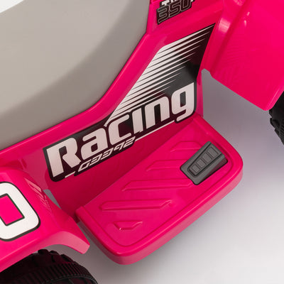 AIYAPLAY 6V Electric Quad Bike for Kids, Ride On ATV w/ Forward Backward, Headlights, for 18-36 Months, Pink 