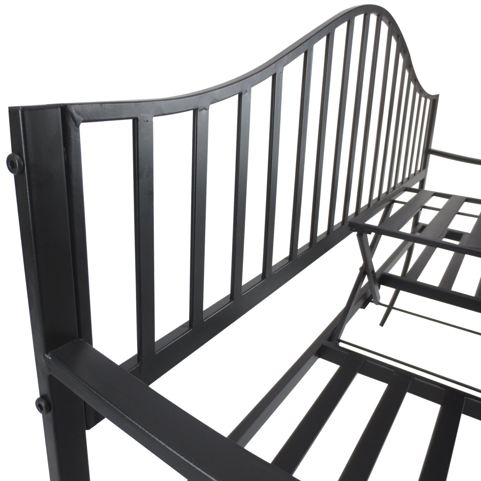 Outsunny Metal Bench W/Table,  150Lx53Wx95H cm 