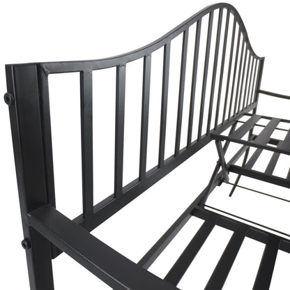 Outsunny Metal Bench W/Table,  150Lx53Wx95H cm 