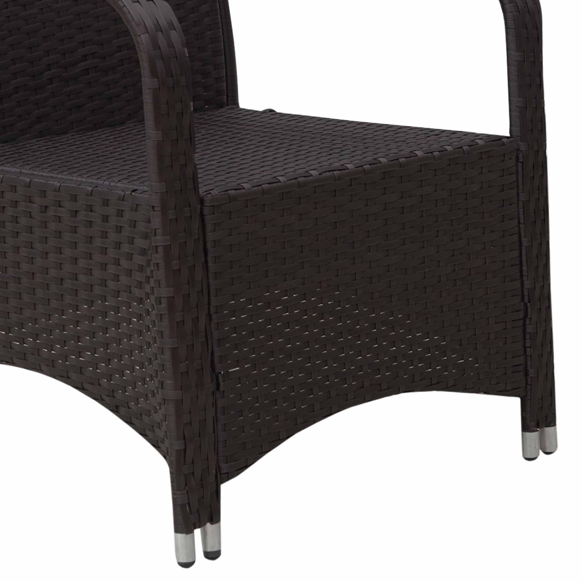 Outsunny 3 Pieces Rattan Bistro Set with Furniture Cover, Wicker Garden Furniture Set, Glass Top Coffee Table and Chairs with Cushions for Outdoor, Patio, Balcony, Cream White 