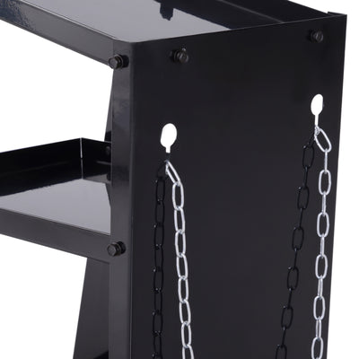DURHAND Welding Cart Welder Trolley Garage for Gas Bottles w/ Safety Chain, Wheels, Black 