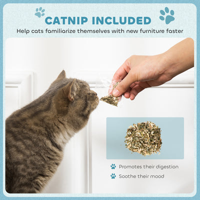 PawHut 2 in 1 Cat Scratcher with Catnip for Indoor Cats, 30.5 x 55 x 31.5cm, Light Blue 