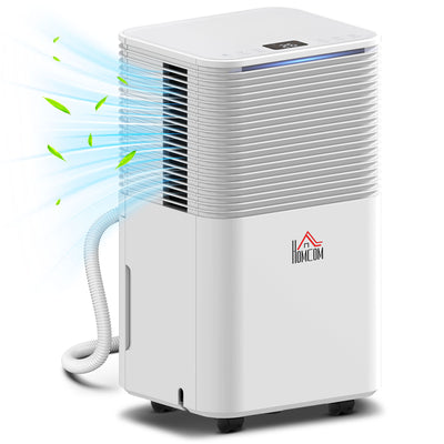 HOMCOM 12L/Day 2000ML Portable Quiet Dehumidifier for Home Laundry Room Bedroom Basement, Electric Moisture Air De-Humidifier with 3 Modes 