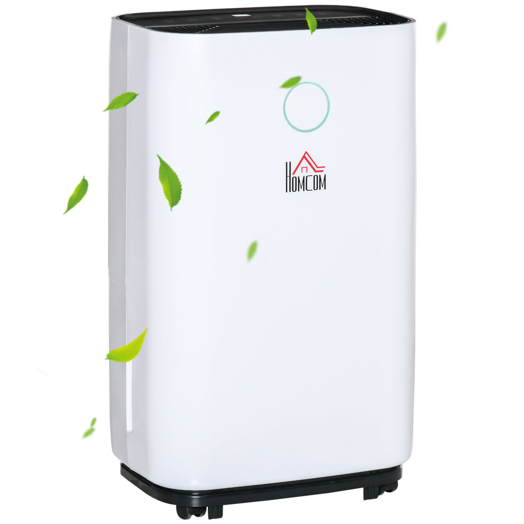 HOMCOM 16L/Day Portable Dehumidifier for Home, with LED Screen, Sleep Mode, 24H Timer, Electric Air Dehumidifier for Damp Laundry Bedroom Basement 