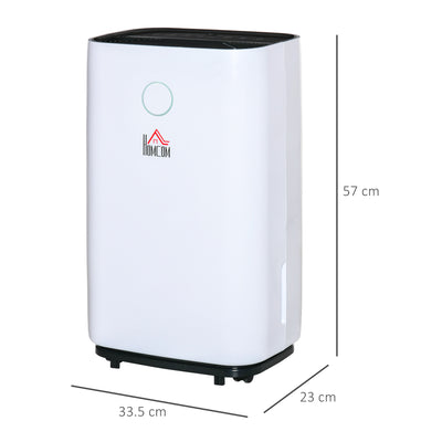 HOMCOM 16L/Day Portable Dehumidifier for Home, with LED Screen, Sleep Mode, 24H Timer, Electric Air Dehumidifier for Damp Laundry Bedroom Basement 