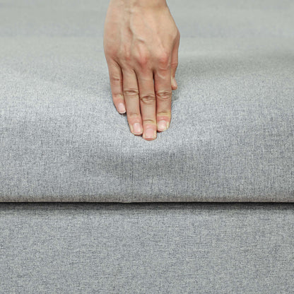 HOMCOM 2 Seater Sofa Bed, Convertible Bed Settee, Modern Fabric Loveseat Sofa Couch with 2 Cushions, Hidden Storage for Living Room, Guest Room, Light Grey 