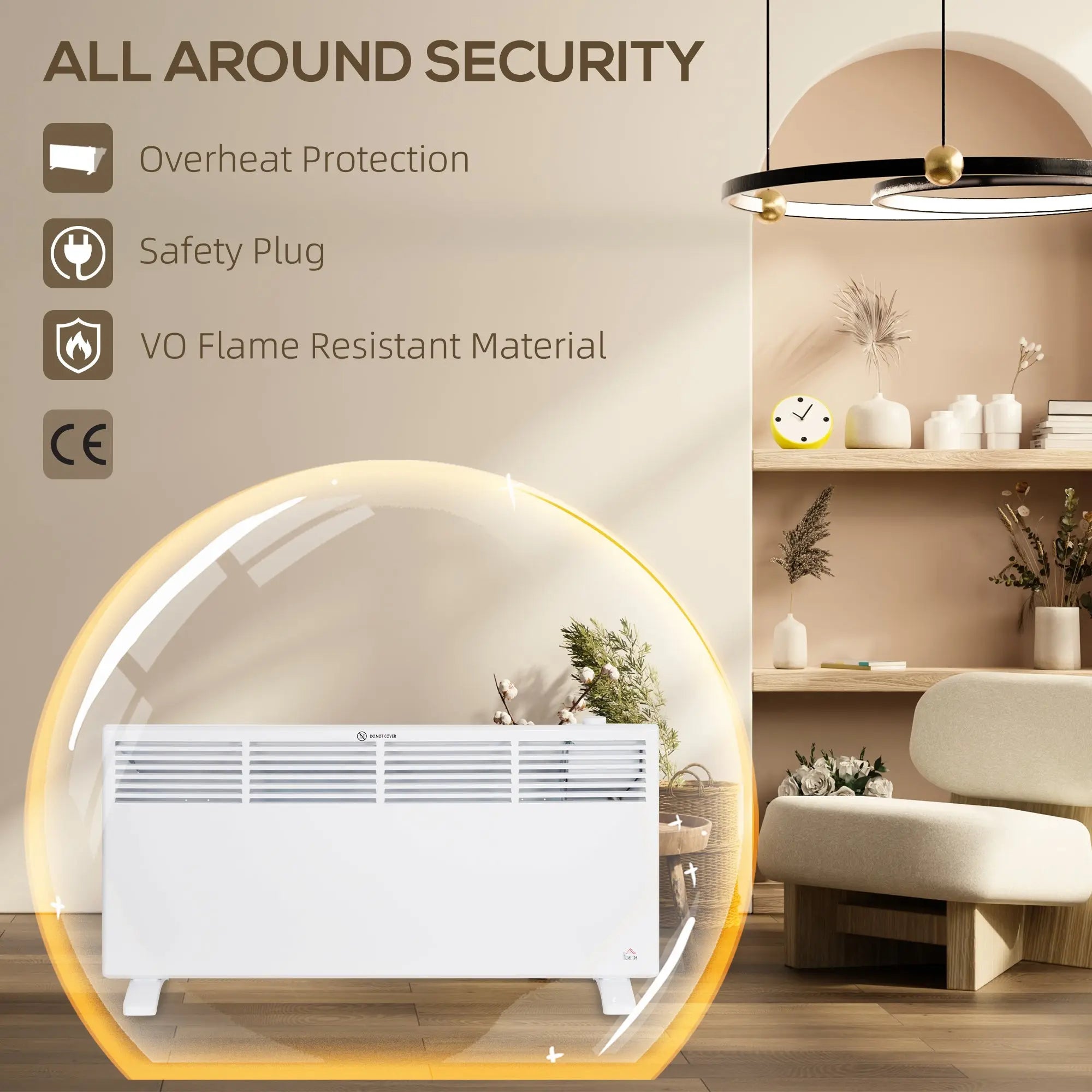 HOMCOM 2000W Convector Heater - White 