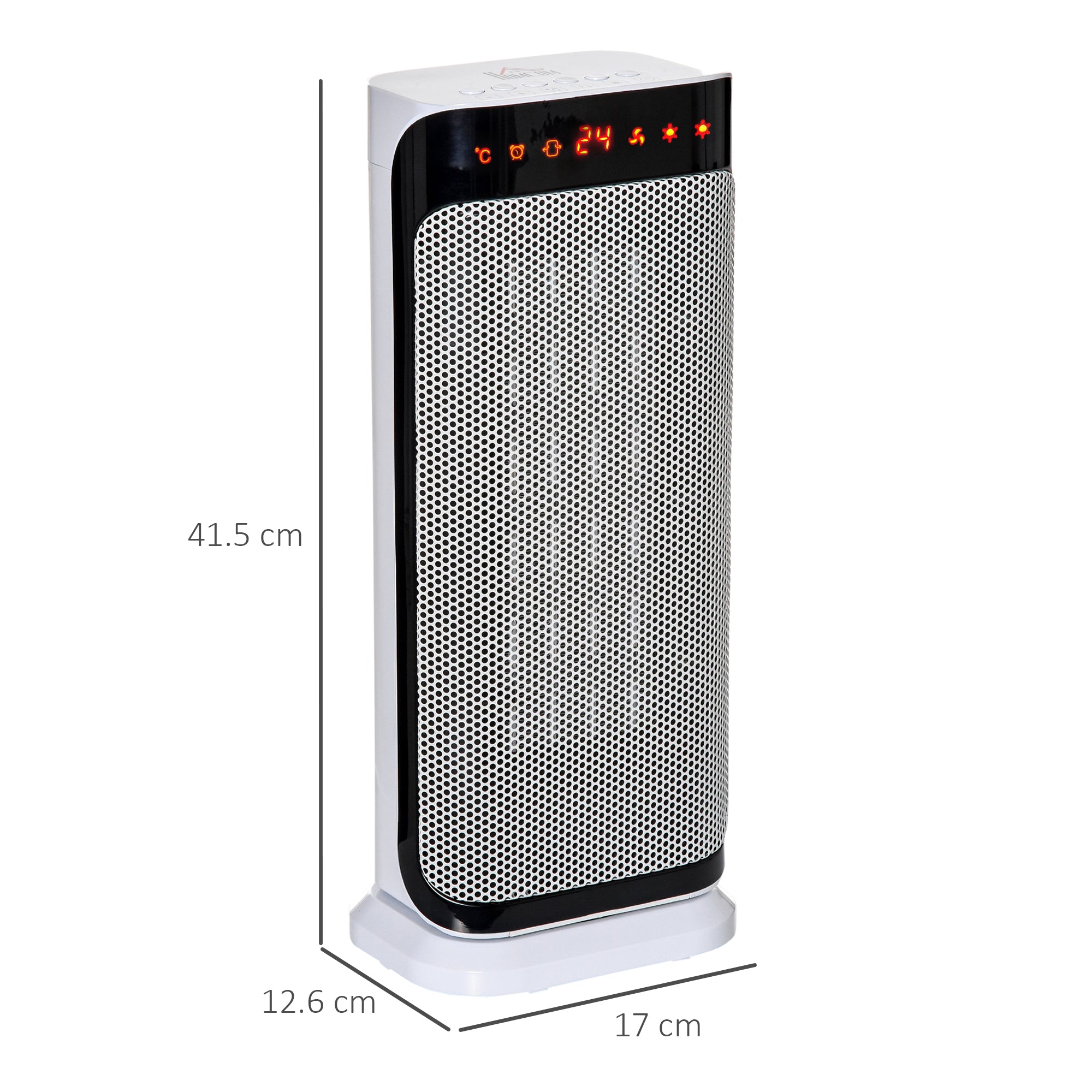 HOMCOM 2000W Electric Heater, PTC Ceramic Portable Fan Heater with Overheating & Tip-Over Protection, 8H Timer, 45° Oscillating Heater for Home, Office, Study, Bedroom 