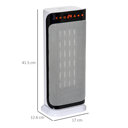 HOMCOM 2000W Electric Heater, PTC Ceramic Portable Fan Heater with Overheating & Tip-Over Protection, 8H Timer, 45° Oscillating Heater for Home, Office, Study, Bedroom 