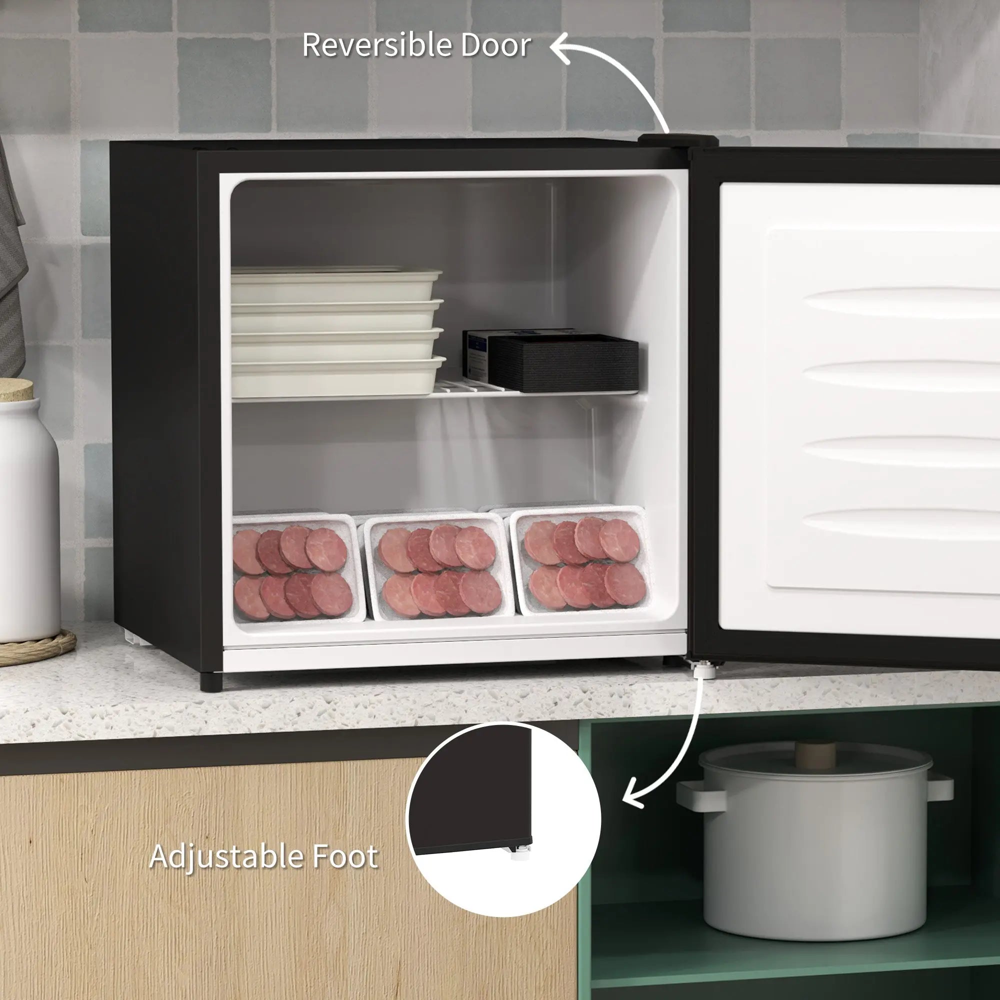 HOMCOM 35L Mini Freezer, -24℃ to -14℃ Temperature - Black 