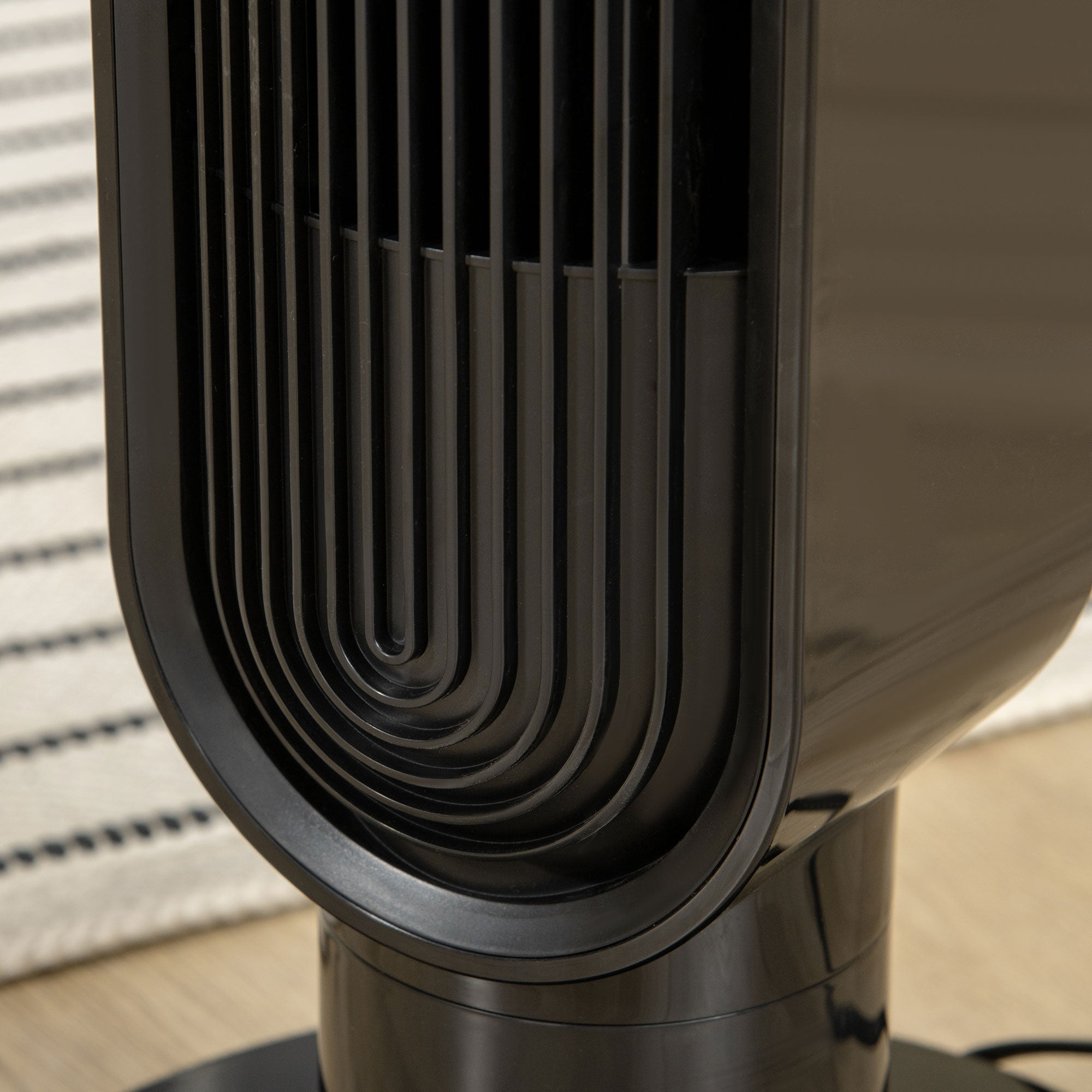 HOMCOM 39" Anion Freestanding Tower Fan Cooling for Bedroom with Oscillating, 3 Speeds, 3 Modes, 12h Timer, LED Sensor Panel, Remote Controller, 60W, Black 