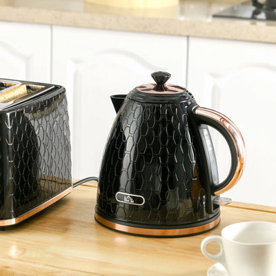 HOMCOM 3kW Rapid Boil Honeycomb Kettle - Black 