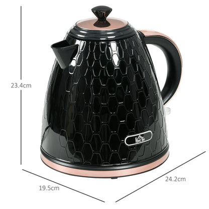 HOMCOM 3kW Rapid Boil Honeycomb Kettle - Black 