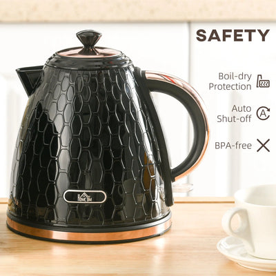 HOMCOM 3kW Rapid Boil Honeycomb Kettle - Black 