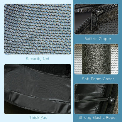 HOMCOM 4.6FT/55" Kids Trampoline with Safety Enclosure, Outdoor Indoor Use, for Ages 3-10 Years, Black 