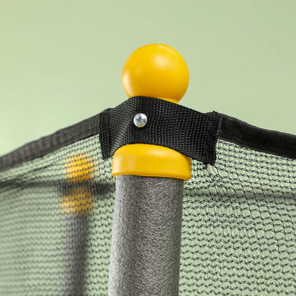 HOMCOM 4.6FT/55" Kids Trampoline with Safety Enclosure, Outdoor Indoor Use, for Ages 3-10 Years, Black 