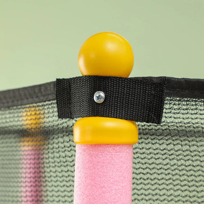 HOMCOM 4.6FT/55" Kids Trampoline with Safety Enclosure, Outdoor Indoor Use, for Ages 3-10 Years, Pink 