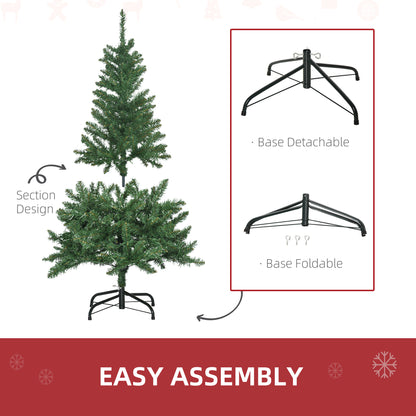 HOMCOM 4FT Christmas Tree Warm White LED Light Holiday Home Decoration, Green 