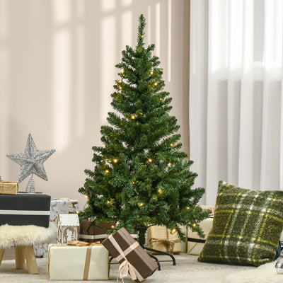 HOMCOM 4FT Christmas Tree Warm White LED Light Holiday Home Decoration, Green 
