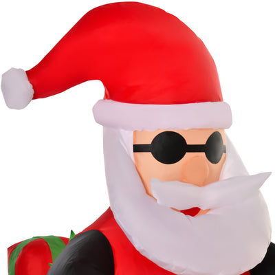 HOMCOM 5.5ft Christmas Inflatable Santa Claus Riding a Motorcycle Blow Up Decoration Xmas Décor for Garden 