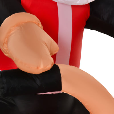 HOMCOM 5.5ft Christmas Inflatable Santa Claus Riding a Motorcycle Blow Up Decoration Xmas Décor for Garden 