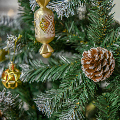 HOMCOM 5FT Artificial Christmas Tree with Pine Cones, Holiday Home Xmas Decoration Automatic Open, Green 