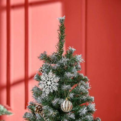 HOMCOM 5FT Artificial Christmas Tree with Pine Cones, Holiday Home Xmas Decoration Automatic Open, Green 