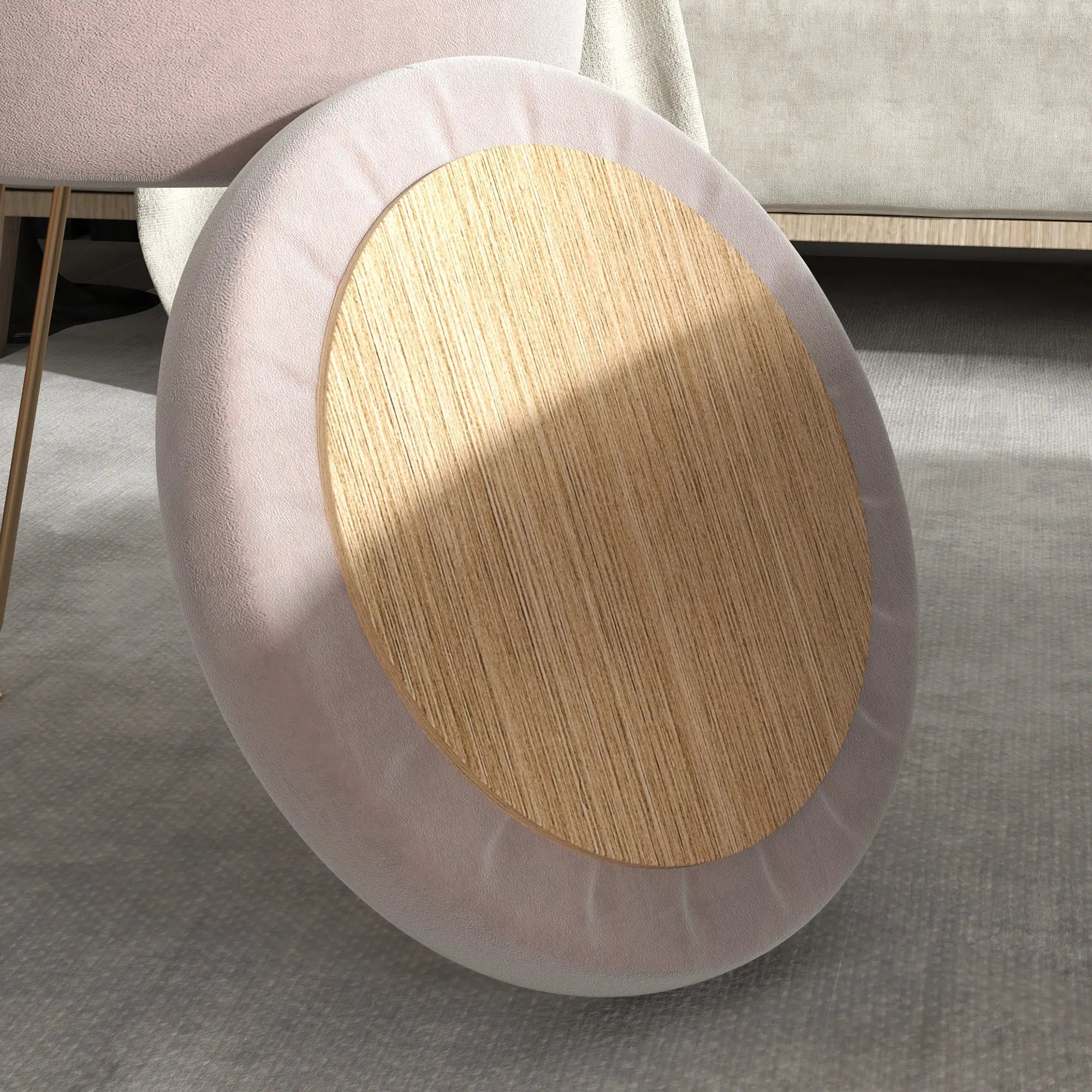 HOMCOM 5L Velvet-Feel Storage Ottoman - Light Pink 