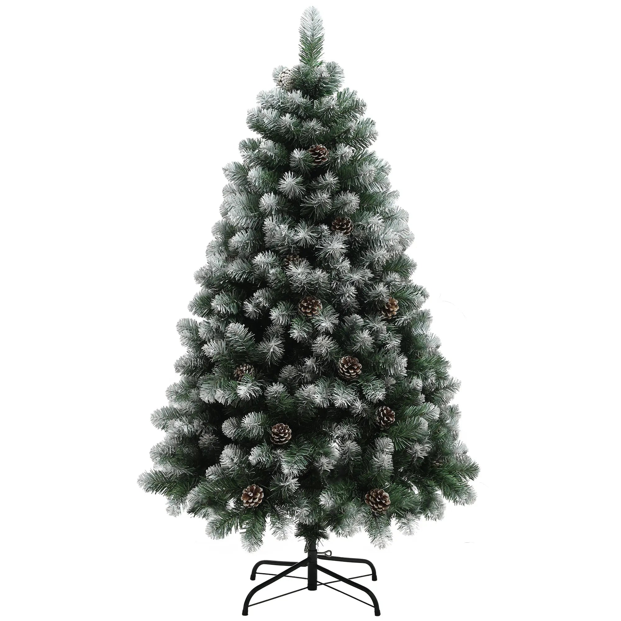 HOMCOM 5ft Snow-Dipped Artificial Pine Christmas Tree 