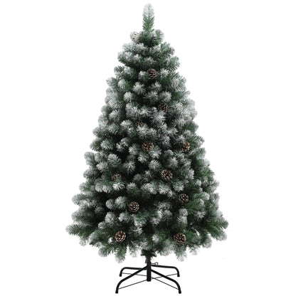 HOMCOM 5ft Snow-Dipped Artificial Pine Christmas Tree 