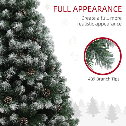 HOMCOM 5ft Snow-Dipped Artificial Pine Christmas Tree 