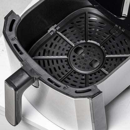 HOMCOM 6.5L Single Basket Air Fryer, 80-200°C Temperature, Black and Grey 