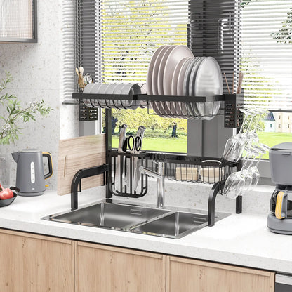 HOMCOM 65cm Modular Over-Sink Drying Rack 