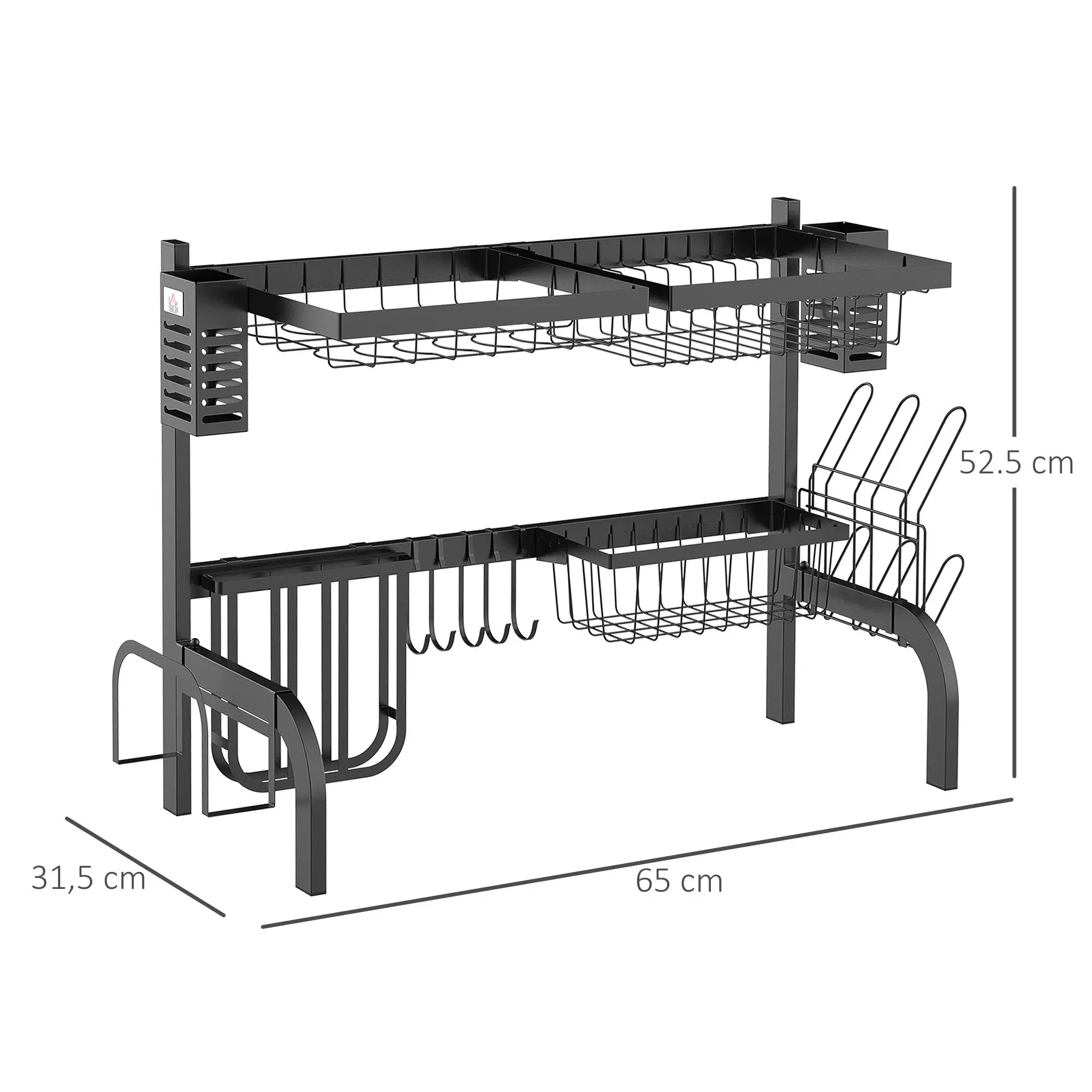 HOMCOM 65cm Modular Over-Sink Drying Rack 